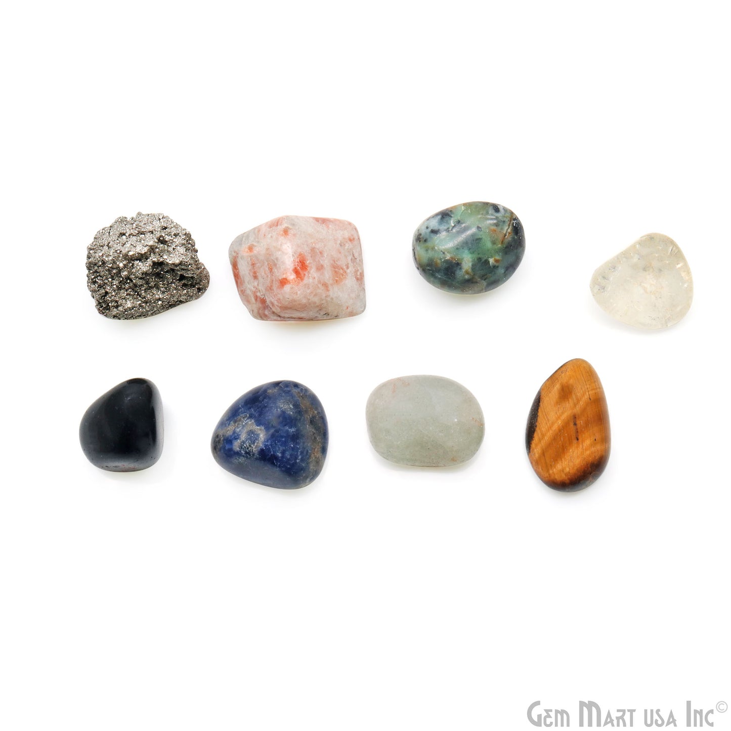 8pc Lot Tumble Stone, Multi Color Beautiful Seven Stone Set, Reiki stones, Healing crystal, 1 Rough Stone , 26X18MM