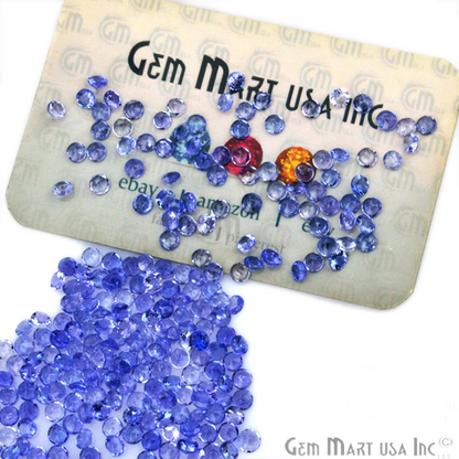 Tanzanite Wholesale Gemstones, 100% Natural Precious Gems, Blue and Purple Faceted Loose Gems, 3-4mm, Round, 5 Carats