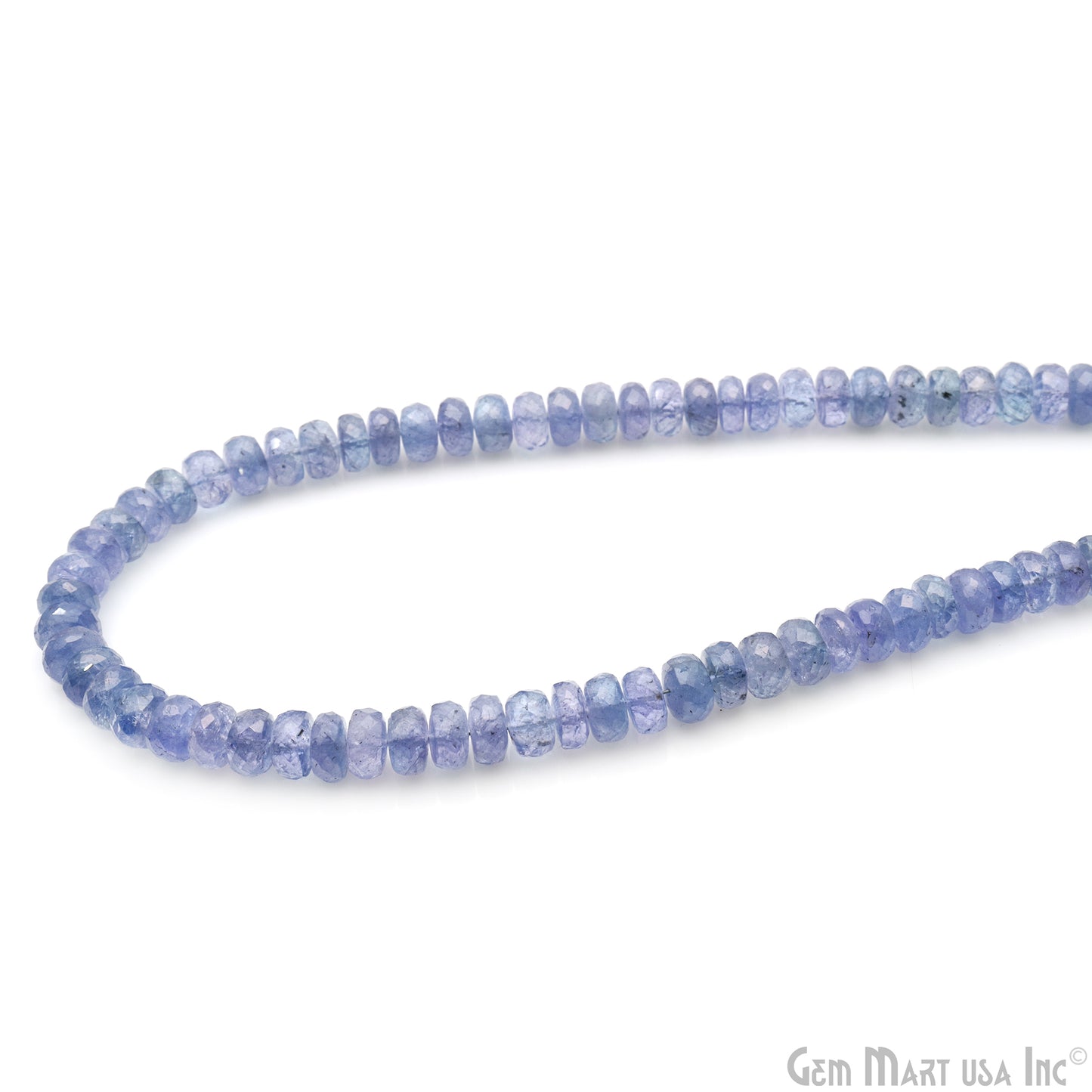 Tanzanite Rondelle Beads, 13 Inch Gemstone Strands, Drilled Strung Nugget Beads, Faceted Round, 6-7mm