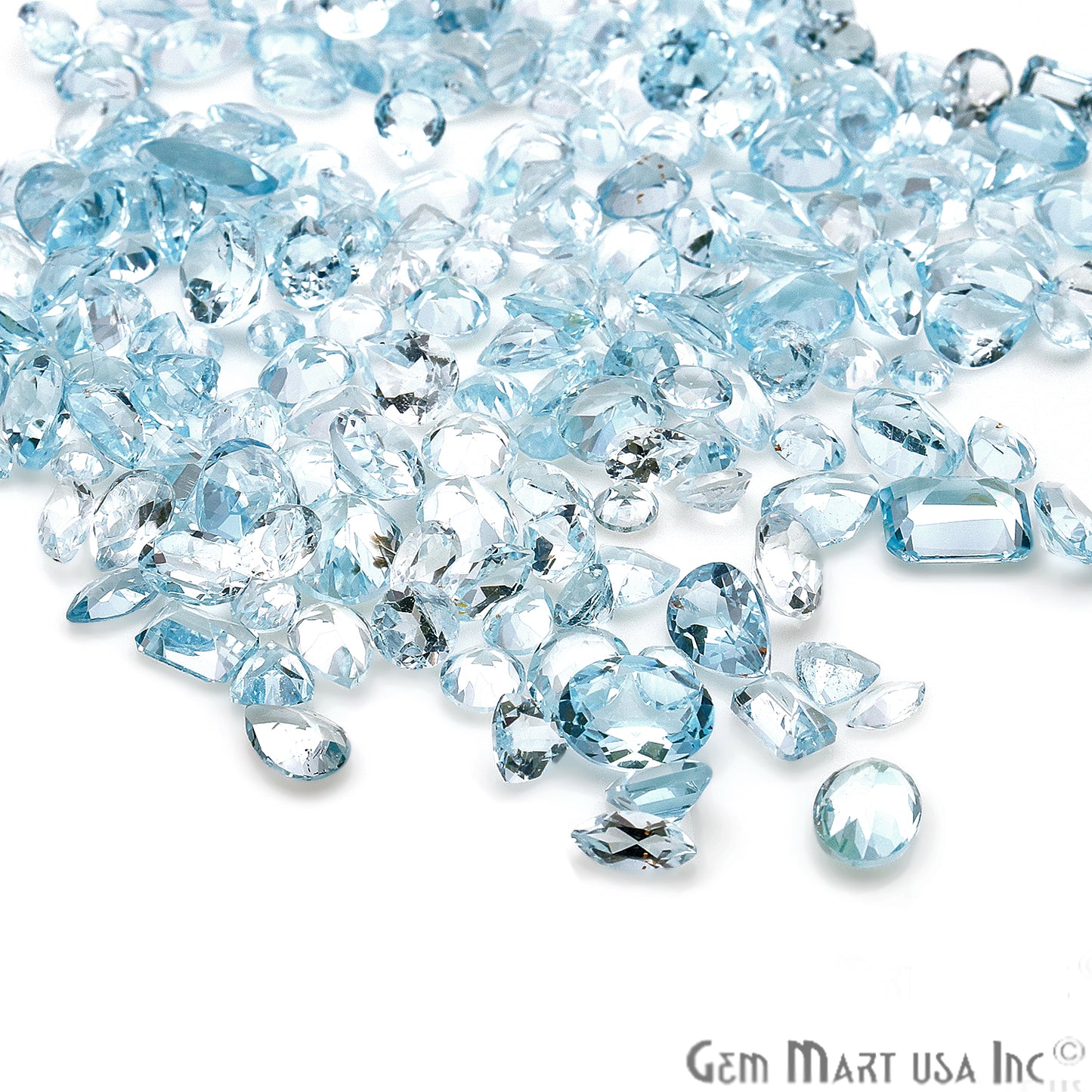 50 Carat Blue Topaz Mix Shape Wholesale Loose Gemstones - GemMartUSA