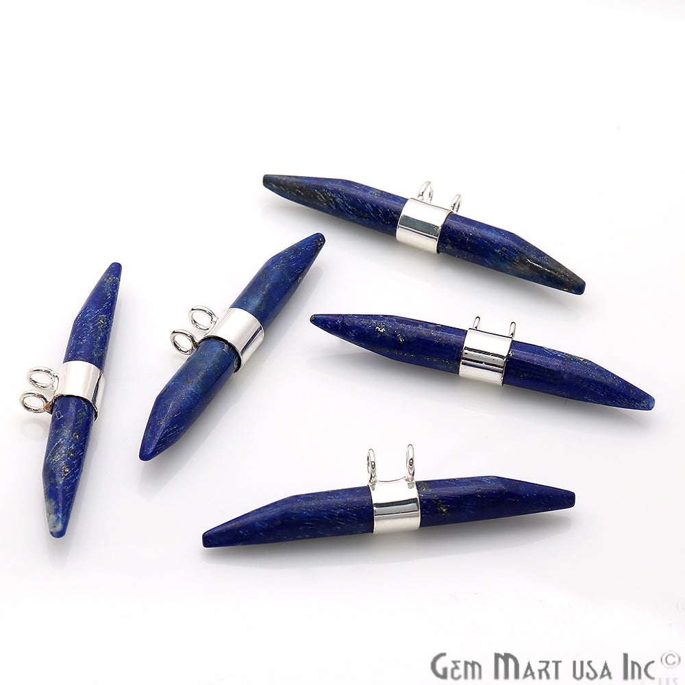 Double Point 41x9mm Gemstone Connector (Pick Your Gemstone & Plating) - GemMartUSA