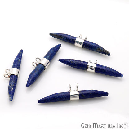 Double Point 41x9mm Gemstone Connector (Pick Your Gemstone & Plating) - GemMartUSA