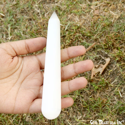 Selenite Point Pencil Tower Healing Meditation Gemstones 5 Inch