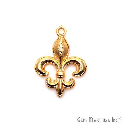 Fleur de Lis 28x19mm Chandelier Finding Charm Connector (Pick Your Metal) - GemMartUSA