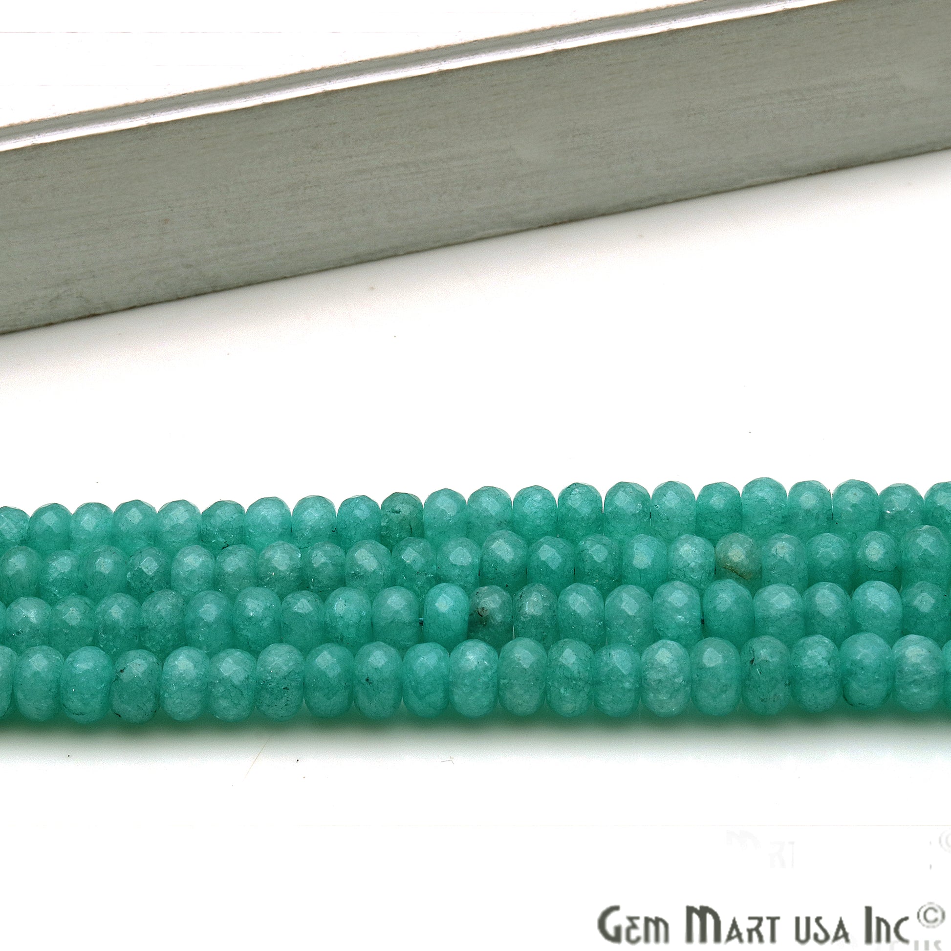 Amazonite Jade 7-8mm Faceted Rondelle Beads Strands 14Inch - GemMartUSA