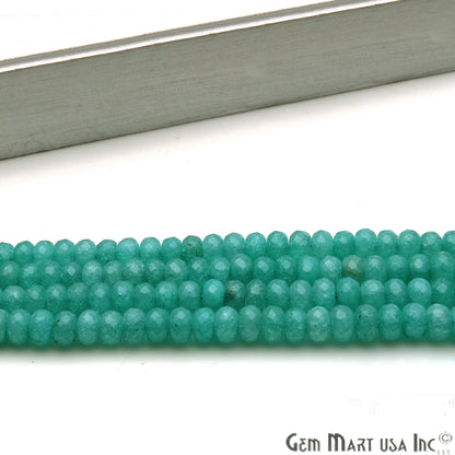 Amazonite Jade 7-8mm Faceted Rondelle Beads Strands 14Inch - GemMartUSA