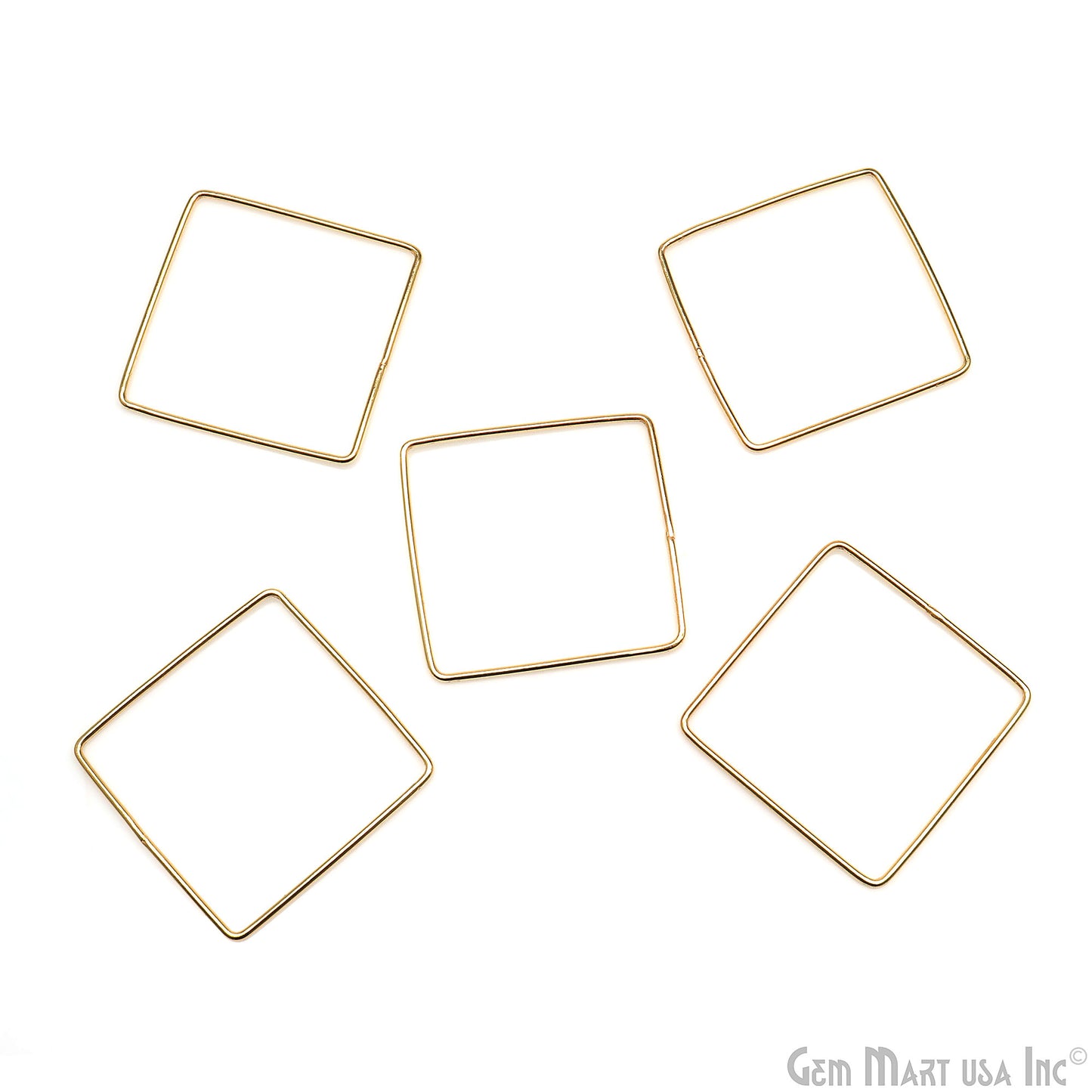 Square Gold Findings, Square Gold Charm, 36mm Jewelry Findings