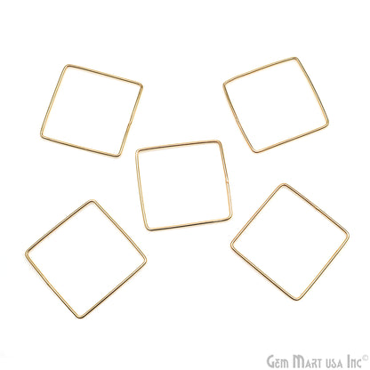 Square Gold Findings, Square Gold Charm, 36mm Jewelry Findings