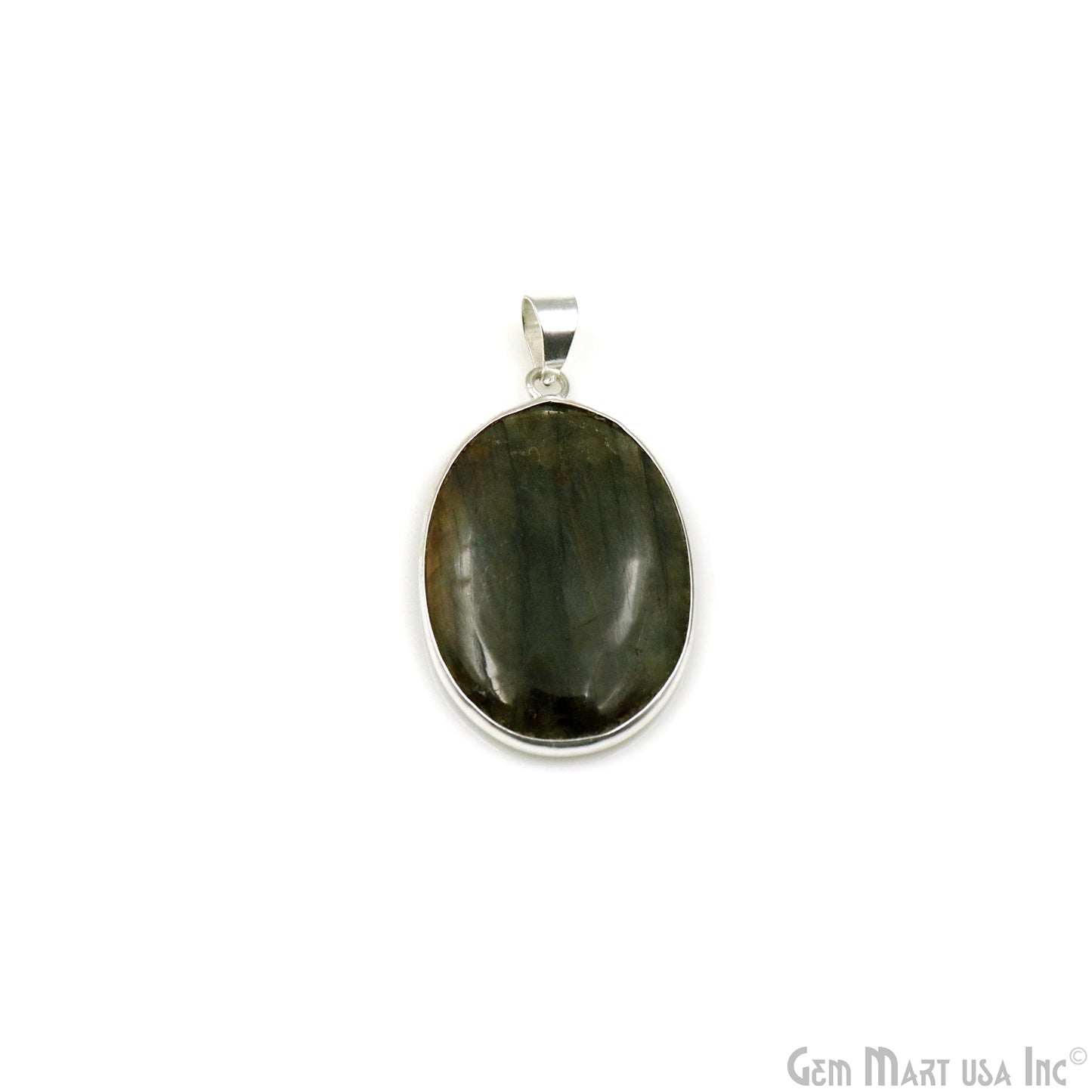 Labradorite Gemstone Oval 39x25mm Sterling Silver Necklace Pendant 1PC