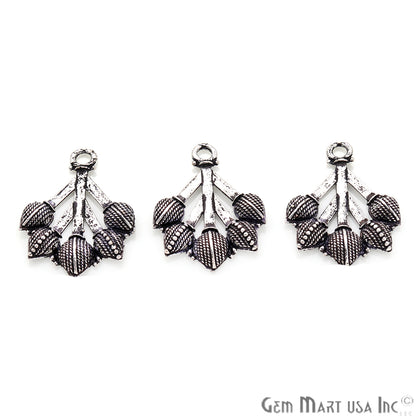 Tulip Shape Oxidized 25x19mm Charm For Bracelets & Pendants - GemmartUSA