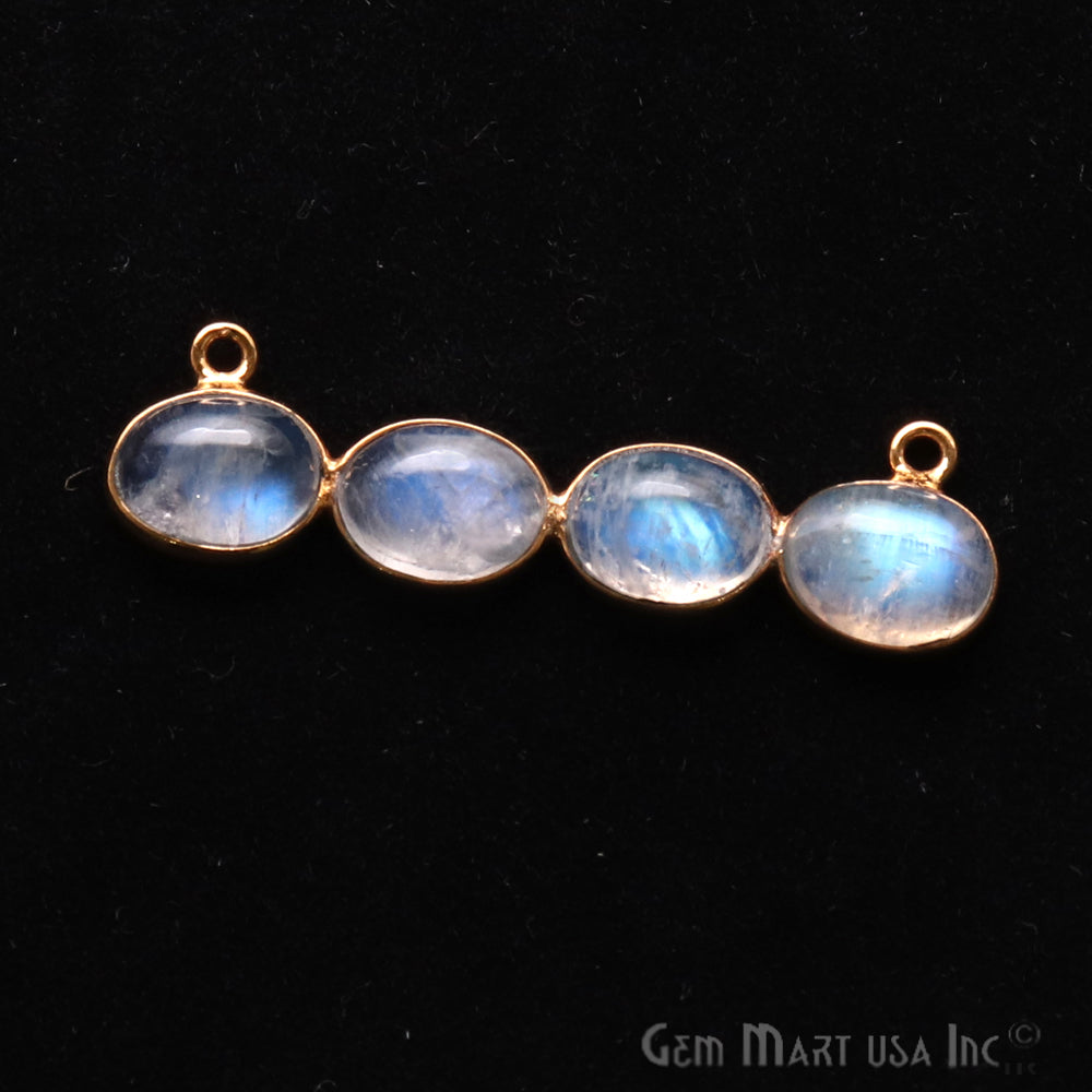 DIY Rainbow Moonstone 40x11mm Gold Plated Chandelier Finding Component - GemMartUSA