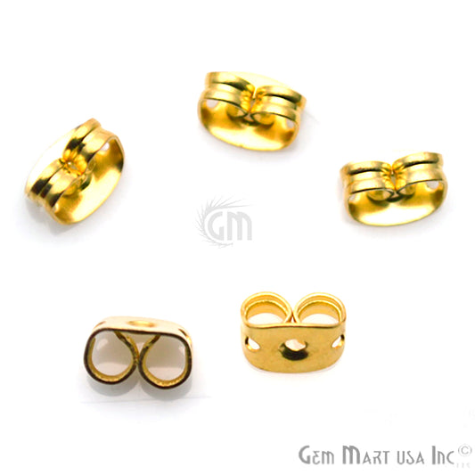 5 Pair Lot Gold Plated Earring Push Back Clasp - GemMartUSA