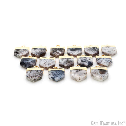 Pentagon 19x12mm Gold Electroplated Single Bail Gemstone Connector