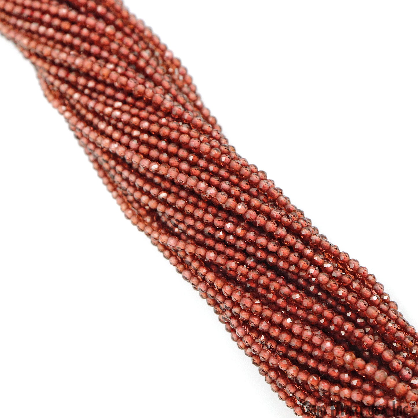 Garnet Rondelle Beads, 13 Inch Gemstone Strands, Drilled Strung Nugget Beads, Faceted Round, 1.5-2mm