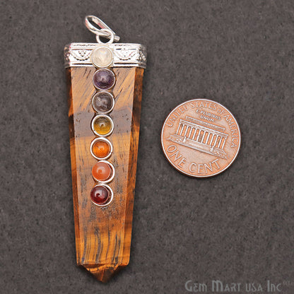 DIY, 7 Chakra Flat Point Pendant Healing Crystal Terminated Jewelry - GemMartUSA