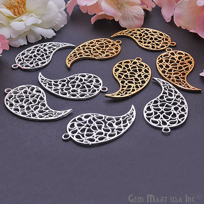 Paisley Charm 44x23mm Chandelier Finding Connector (Pick Your Metal) - GemMartUSA