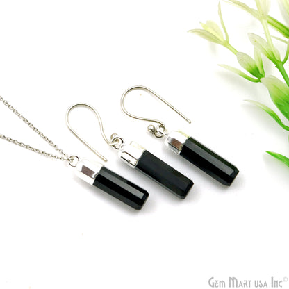 Single Point 25x7mm Silver Electroplated Gemstone Connector