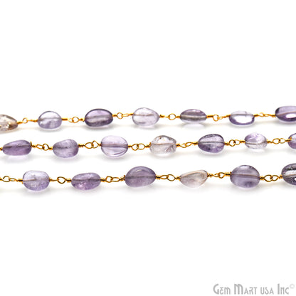 Ametrine 8x5mm Tumble Beads Gold Plated Rosary Chain