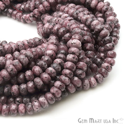 Rhodochrosite Jade 7-8mm Faceted Rondelle Beads Strands 14Inch - GemMartUSA