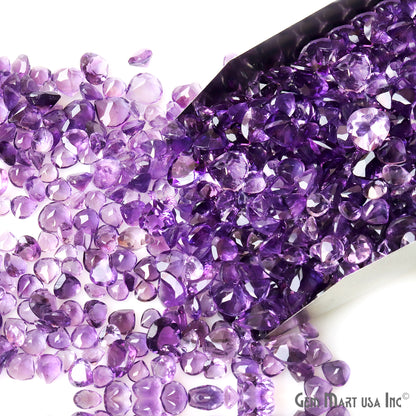 Amethyst Heart Gemstone, 6-12mm, 100 Carats, 100% Natural Faceted Loose Gems, February Birthstone