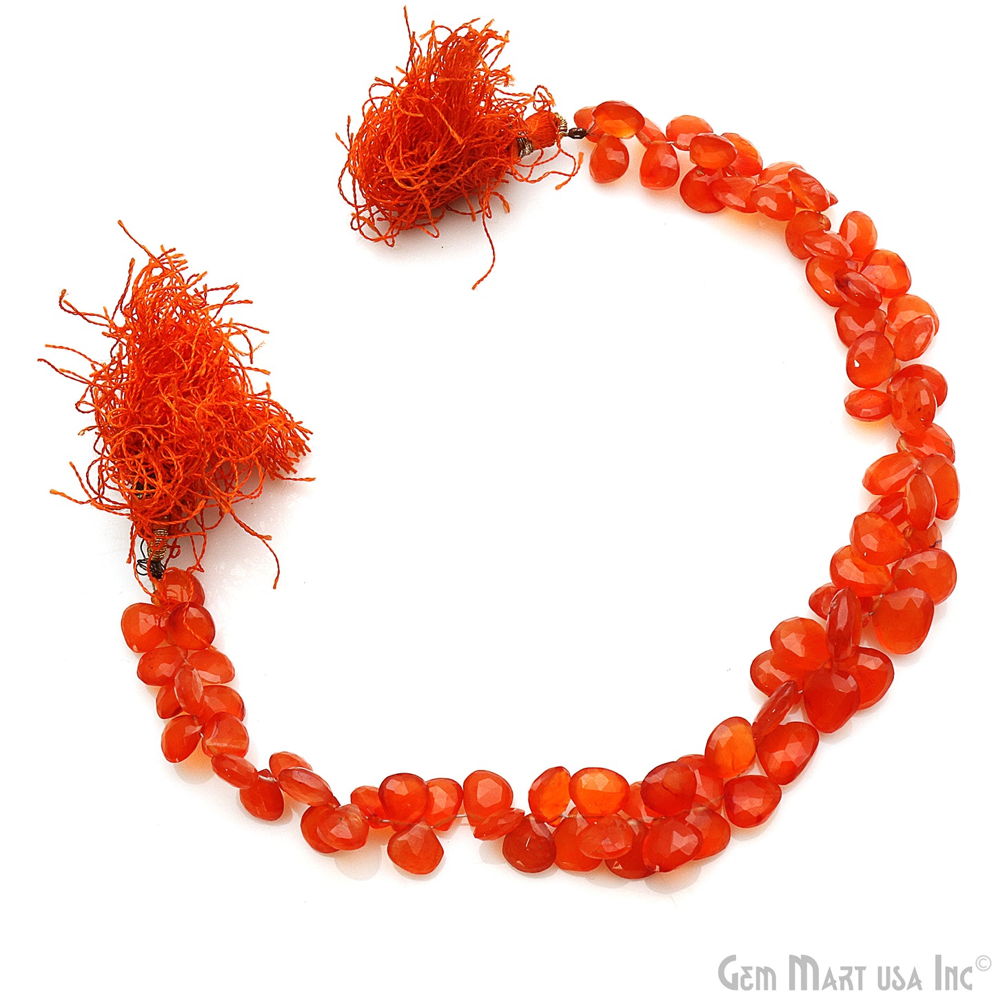 Carnelian Heart Beads, 10 Inch Gemstone Strands, Drilled Strung Briolette Beads, Heart Shape, 7-8mm