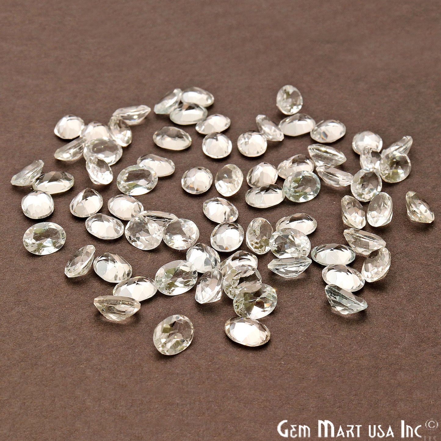 White Topaz Oval Shape 6x8mm Faceted Loose Gemstone - GemmartUSA