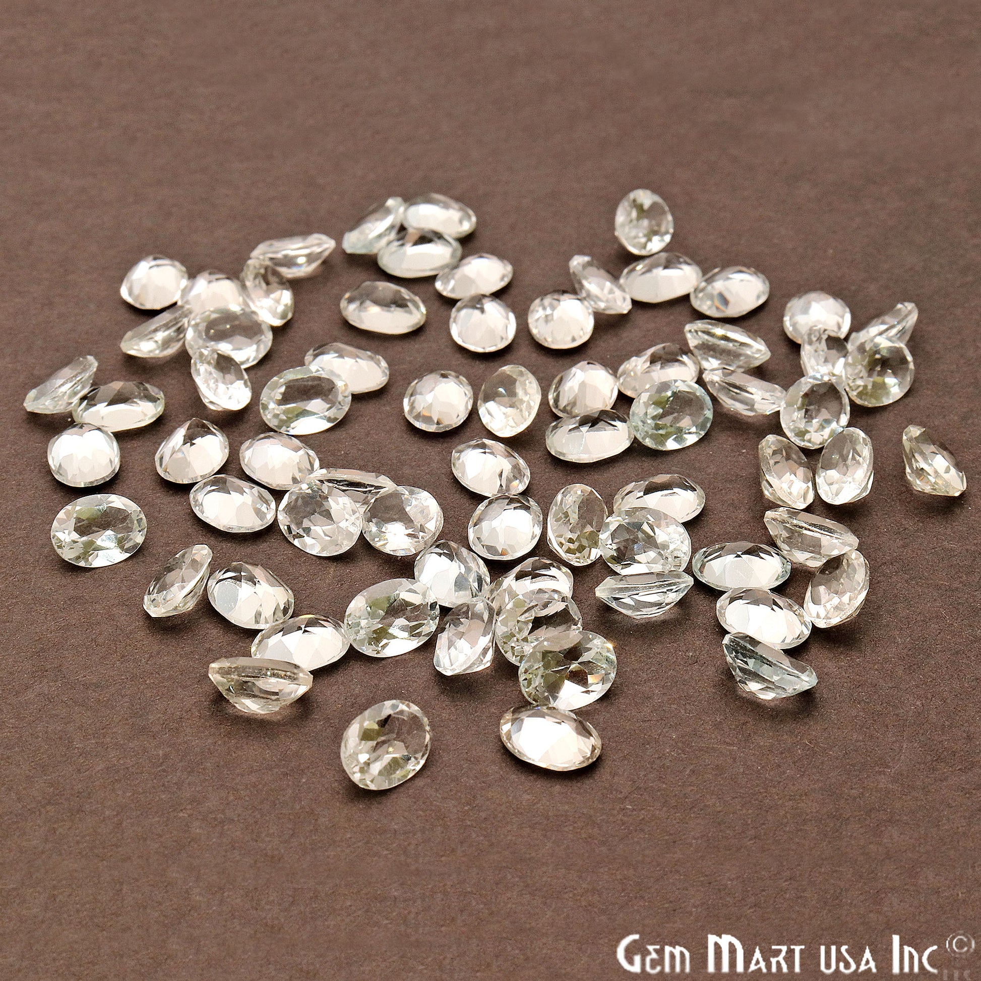 White Topaz Oval Shape 6x8mm Faceted Loose Gemstone - GemmartUSA