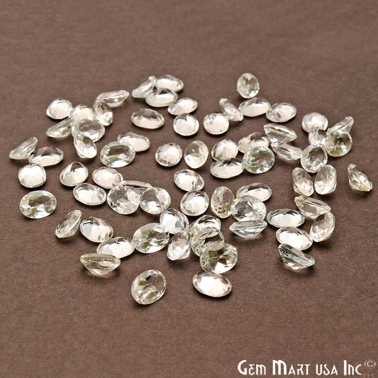 White Topaz Oval Shape 6x8mm Faceted Loose Gemstone - GemmartUSA