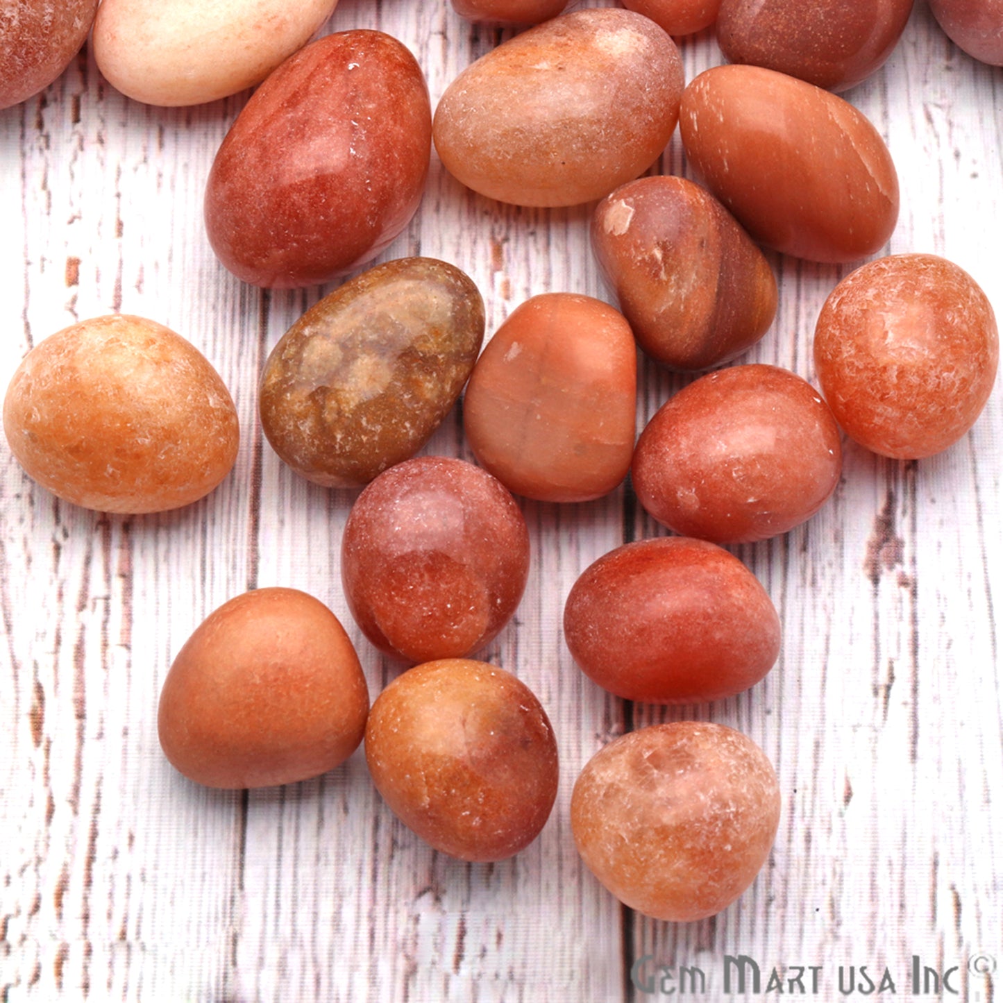 3.53oz Lot Sunstone Tumbled Reiki Healing Metaphysical Beach Spiritual Gemstone - GemMartUSA