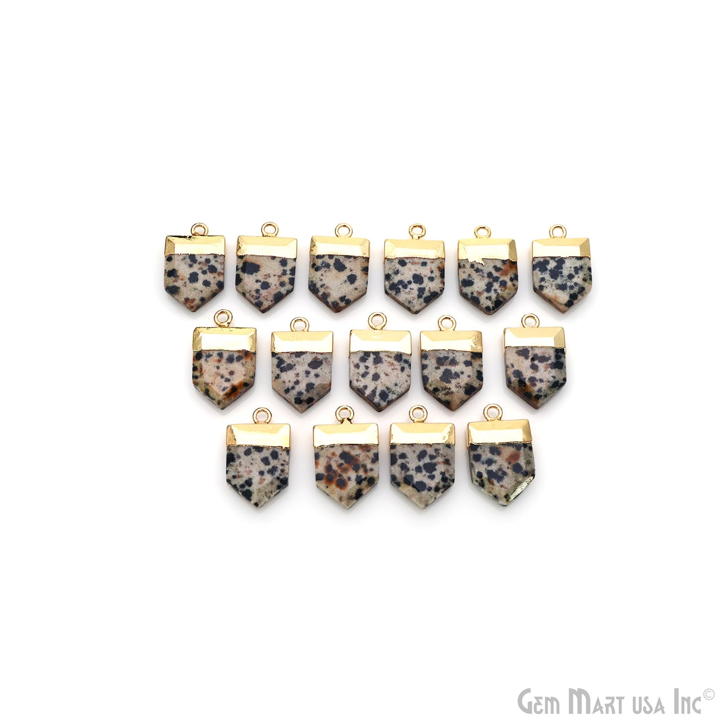 Pentagon 19x12mm Gold Electroplated Single Bail Gemstone Connector