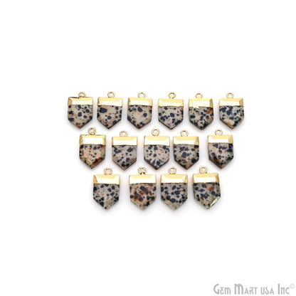 Pentagon 19x12mm Gold Electroplated Single Bail Gemstone Connector