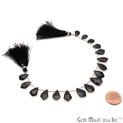 Black Obsidian Free Form 18x11mm Crafting Beads Gemstone Strands 8INCH - GemMartUSA