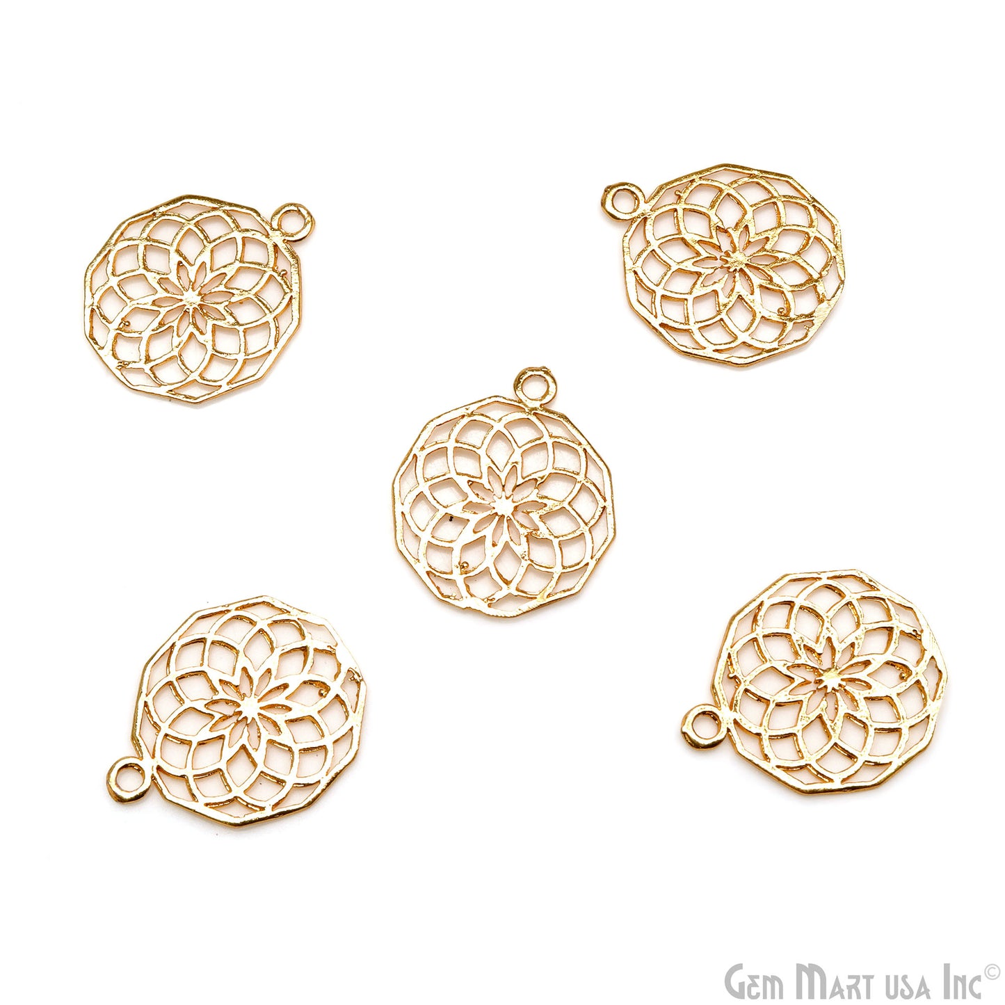 Gold Flower Findings, Filigree Flower Findings, Findings, Jewelry Findings,