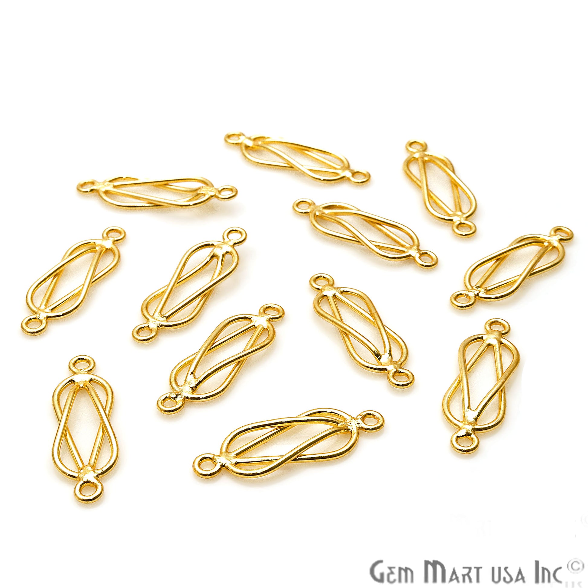 5pc Lot Gold Plated Jewelry Finding, Bracelet Charm, Earring Charm, Round Finding - GemMartUSA