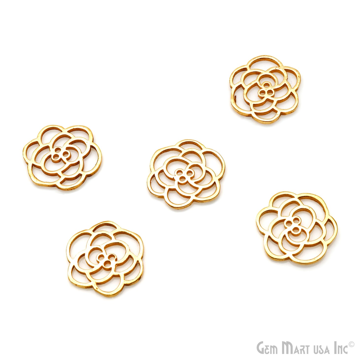 Gold Flower Findings, Filigree Flower Findings, Findings, Jewelry Findings,