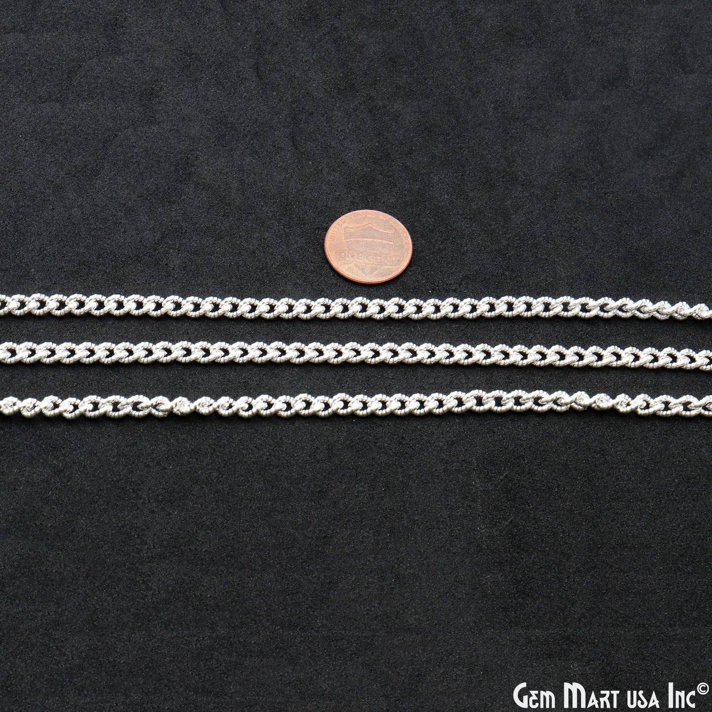 Gourmette Chain For Jewelry Making, 4mm Twisted Oval Curb Silver Plated Necklace