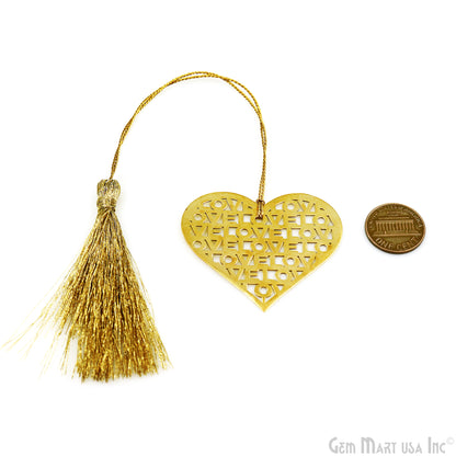 Metal Heart Love Bookmark With Tassel. Gold Bookmark, Reader Gift, Handmade Bookmark, Page Marker, Aesthetic Gift, 51x40mm