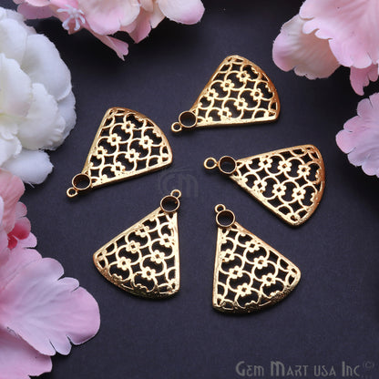 Triangular Gold Charm 36x28mm Finding Connector (Pick Your Metal) - GemMartUSA