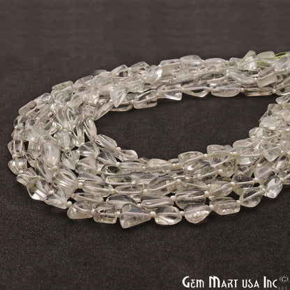 Green Amethyst Free Form 9x7mm Tumble Beads Gemstone Strands - GemMartUSA