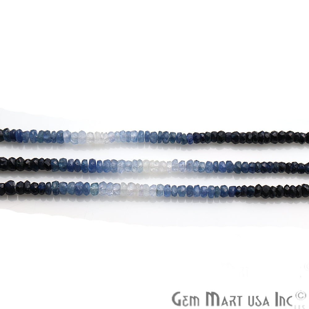 Multi Sapphire Shaded Round Beads 3-3.5mm Gemstone Rondelle Beads - GemMartUSA