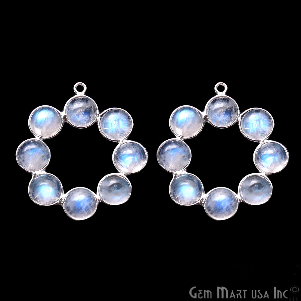 DIY Rainbow Moonstone 32x29mm Single Bail Chandelier Finding Component (Pick Your Metal) - GemmartUSA