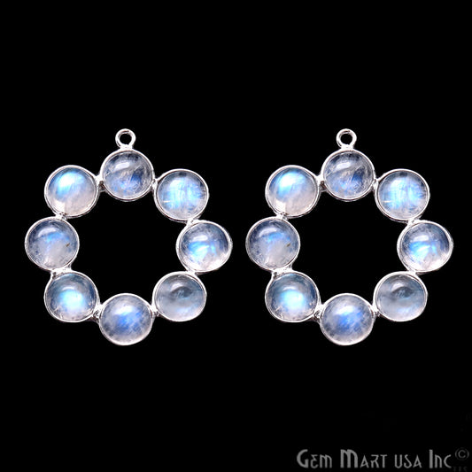DIY Rainbow Moonstone 32x29mm Single Bail Chandelier Finding Component (Pick Your Metal) - GemmartUSA