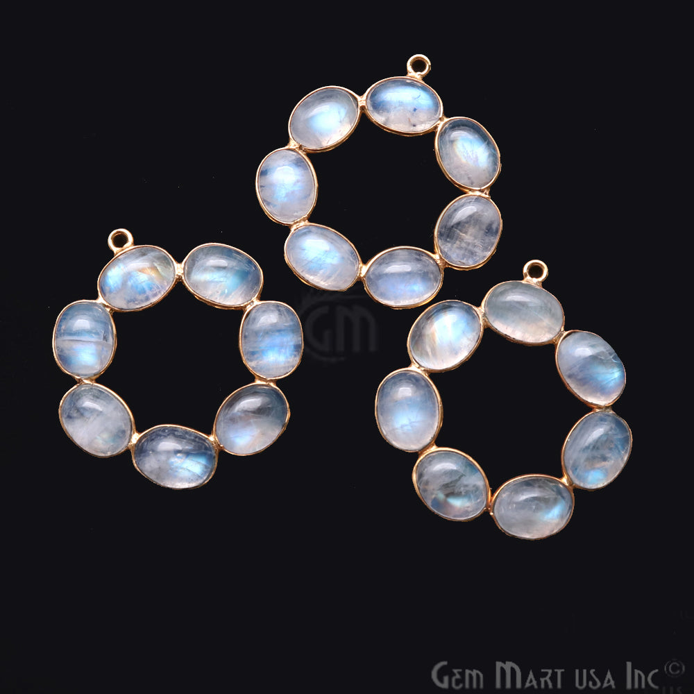DIY Rainbow Moonstone 32x29mm Single Bail Chandelier Finding Component (Pick Your Metal) - GemmartUSA