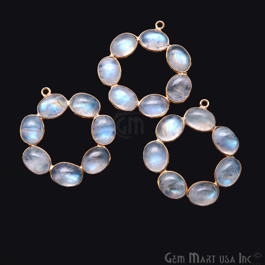 DIY Rainbow Moonstone 32x29mm Single Bail Chandelier Finding Component (Pick Your Metal) - GemmartUSA