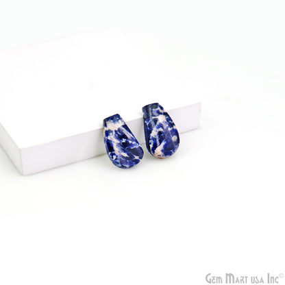 Sodalite Freeform Shape 30x13mm Loose Gemstone For Earring Pair