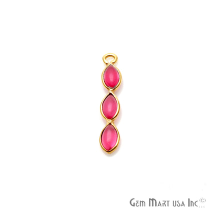 DIY Pink Tourmaline 23x4mm Gold Plated Chandelier Finding Component - GemMartUSA
