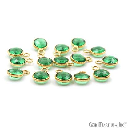 Round 6mm Gold Plated Single Bail Bezel Gemstone Connector