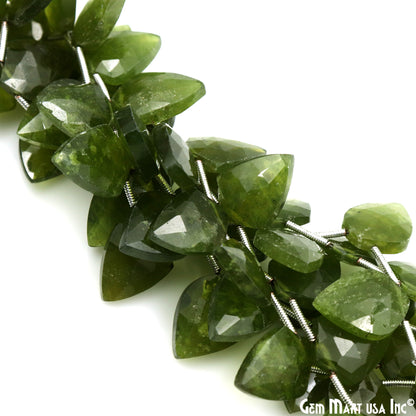 Peridot Kite Beads, 6 Inch Gemstone Strands, Drilled Strung Briolette Beads, Kite Shape, 16x12mm