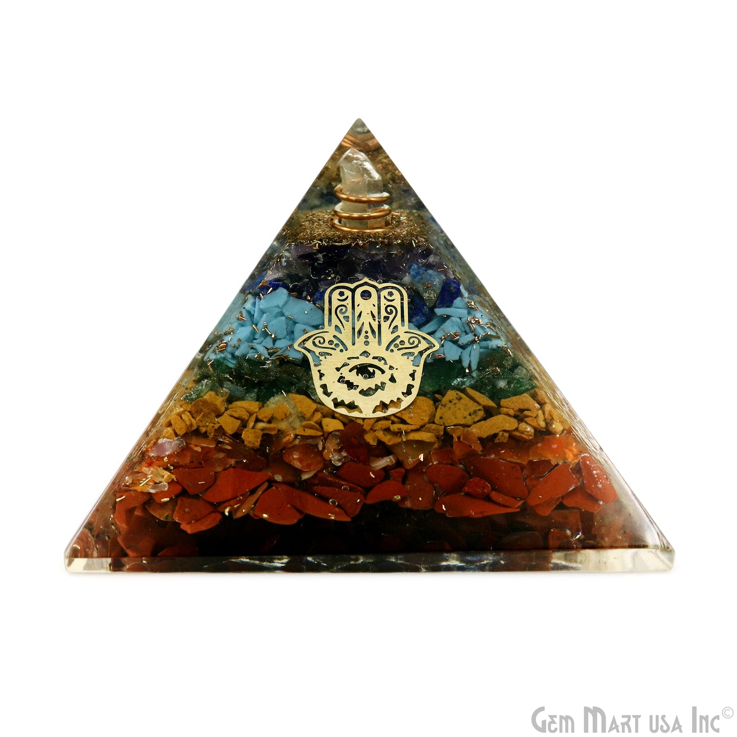 7 Chakra Pyramid Engraved Symbols Charm 75x60mm