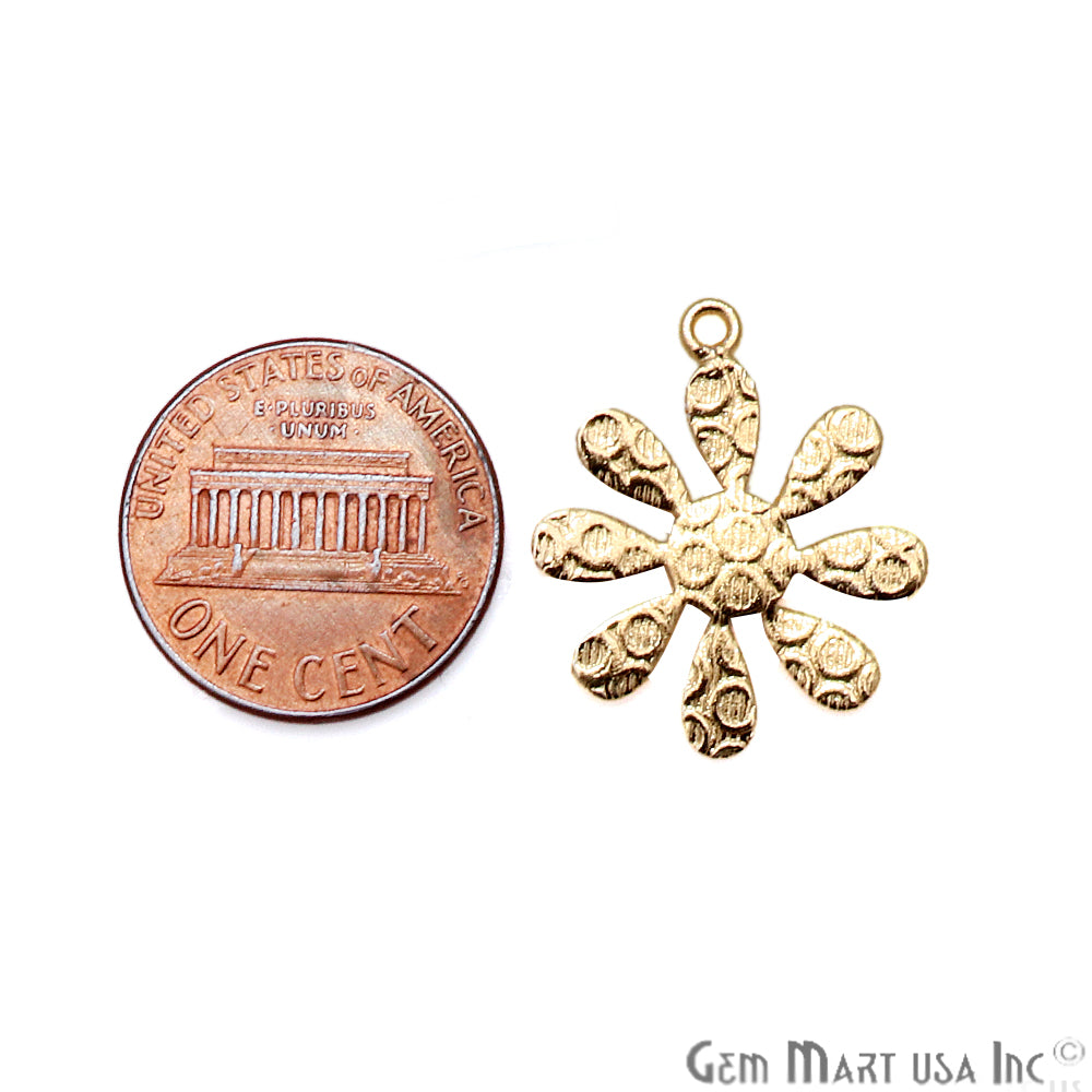 Flower Shape Gold Plated Finding Jewelry Charm - GemMartUSA